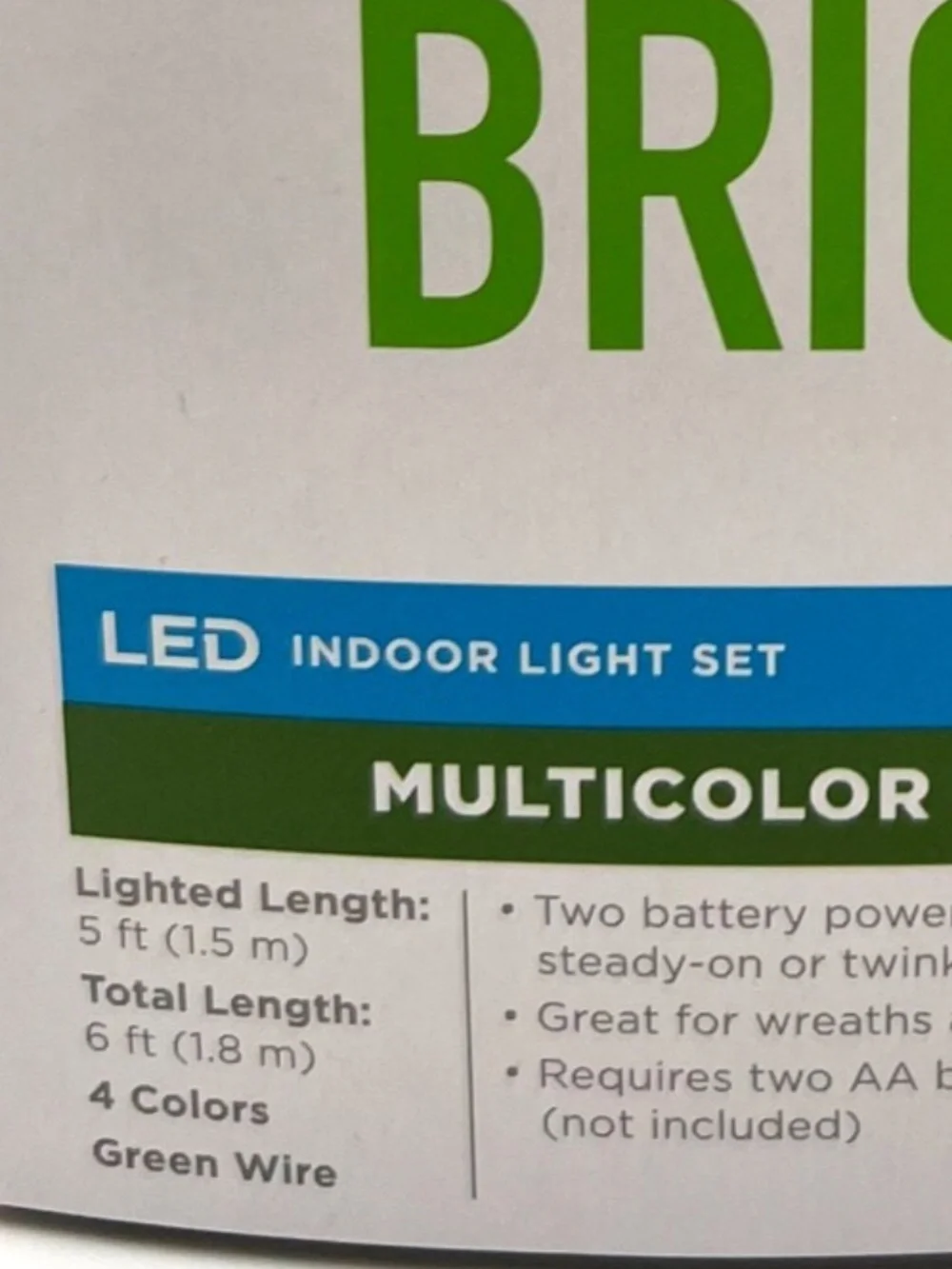 Living Solution 15 Multicolor Mini LED Lights Indoor Light Set 5ft Battery power